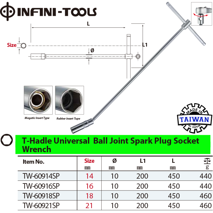 T-Handle Universal Ball Joint Spark Plug Socket Wrench_TW-60914SP (1)
